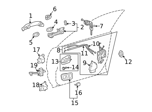 Front Door for 2006 Toyota Highlander #0