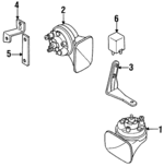 171951221 - Electrical: Horn for Volkswagen: Cabriolet, Corrado, Fox, Golf, Jetta, Passat, Quantum, Scirocco Image