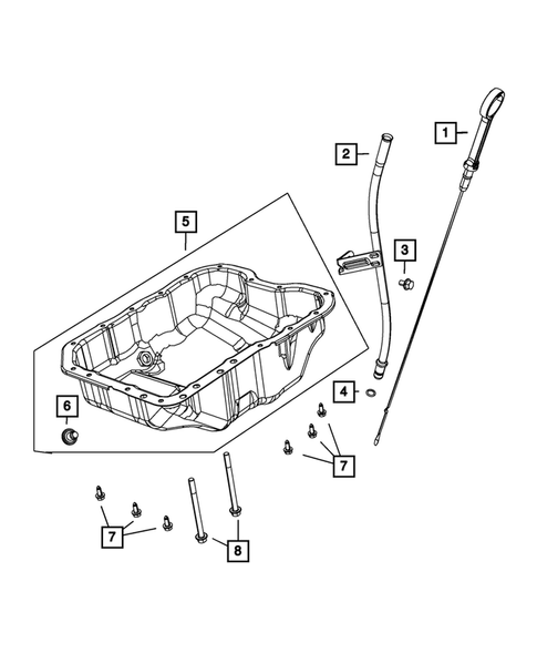Engine Oiling, Oil Pan and Indicator (Dipstick) for 2022 Jeep Cherokee #0