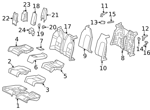 Rear Seat Components for 2013 Mercedes-Benz E 350 #2