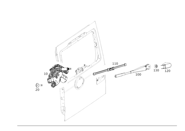 4638240219 - Electr. System: Wiper Arm for Mercedes-Benz: G500, G550, G580, G63 4x4 Squared AMG, G63 AMG Image image