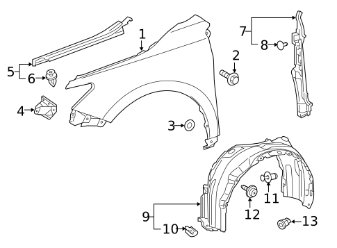 Fender & Components for 2016 Toyota Camry #0