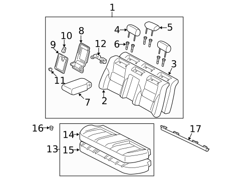 Rear Seat Components for 2003 Toyota Avalon #0