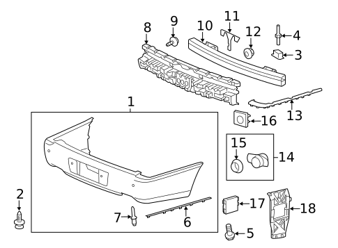 Bumper & Components - Rear for 2010 Cadillac DTS #0