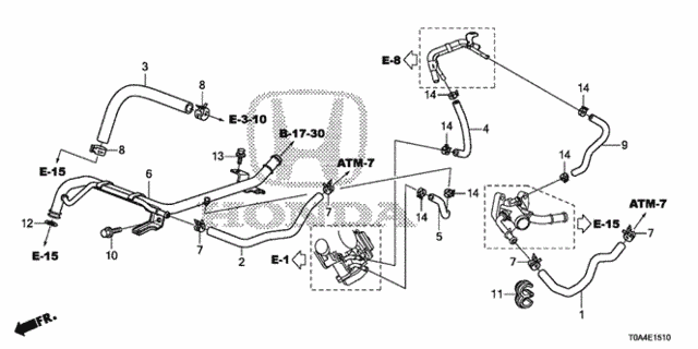 Water Hose (-'14) for 2012 Honda CR-V #0