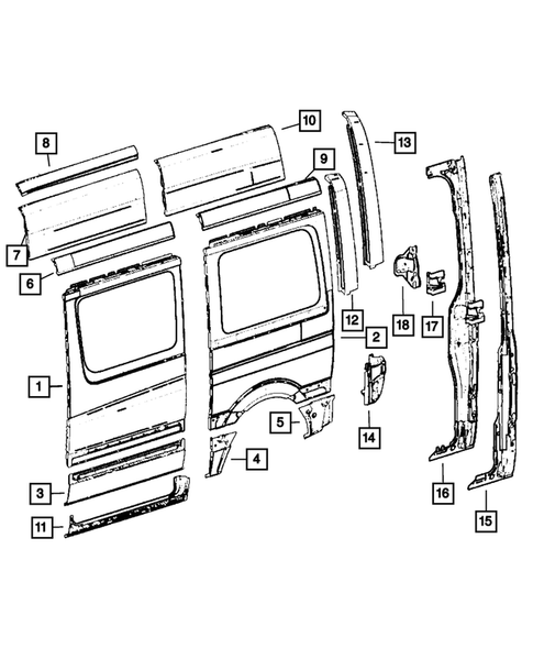 Aperture Panel and Pillar Supports for 2009 Dodge Sprinter 3500 #6