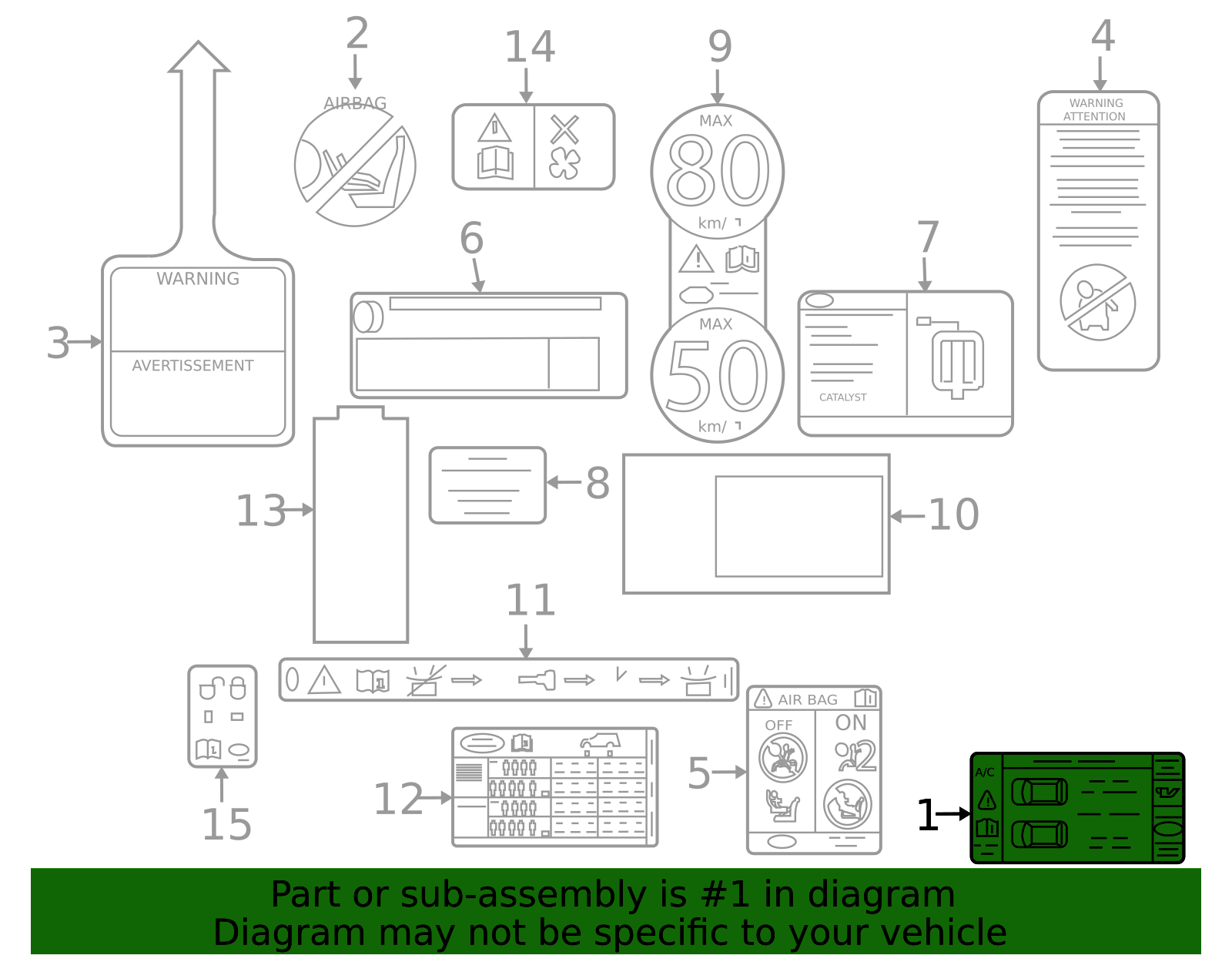 Label The Rover LR051720 - High-Quality A/C System Information Label for 2014-2016 Land ...