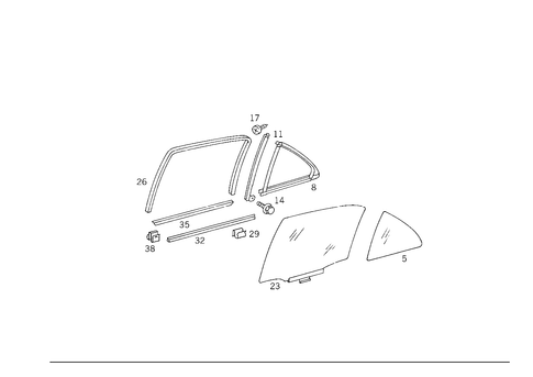 Rear Door Windows for 1997 Mercedes-Benz C230 #0