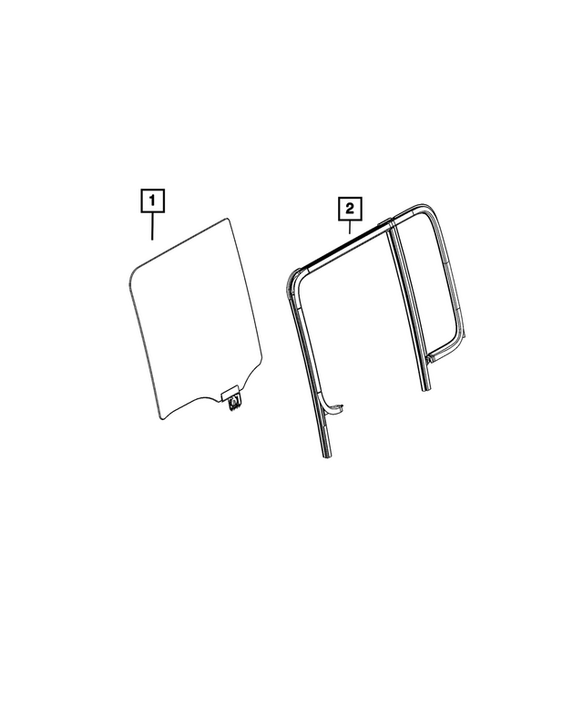 68282712AB - Glass: Rear Door Glass, Right for Mopar Image