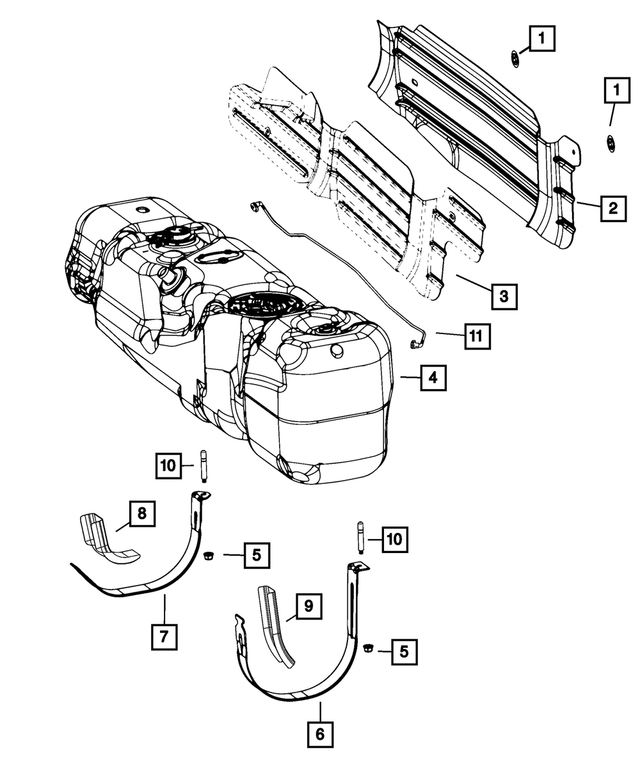 « 68397066AC – Fuel and Accelerator Pedal : Réservoir à Carburant Sangle pour Mopar Image »