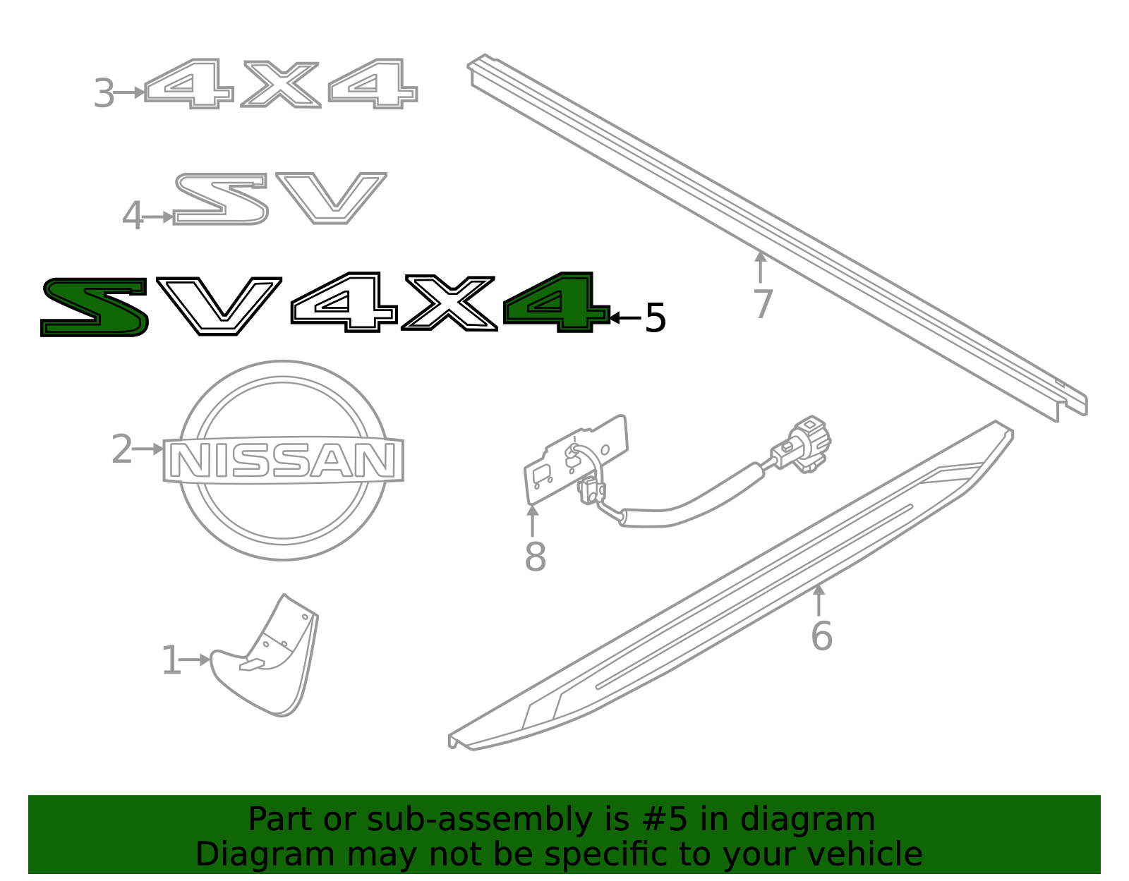 93495-9BU2A - High-Quality Tailgate Emblem for 2022-2026 Nissan ...