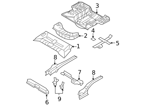 Rear Floor & Rails for 2011 Hyundai Accent #0