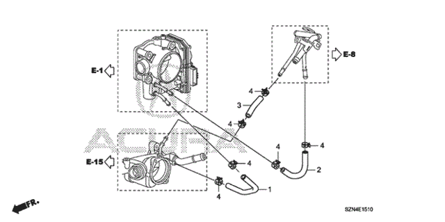 Water Hose for 2011 Acura ZDX #0