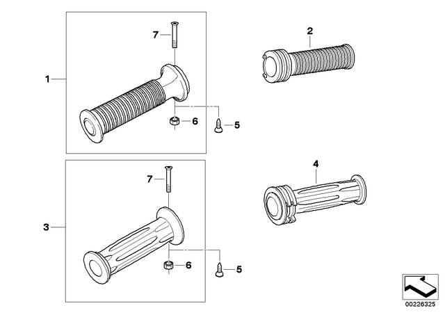 61317709514 - : Right Grooved Handle for BMW-Motorrad Image