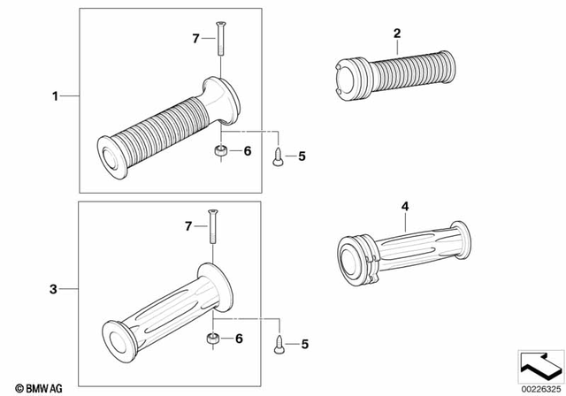 61317694813 - Steering: Left Grooved Handle -  for BMW-Motorrad Image