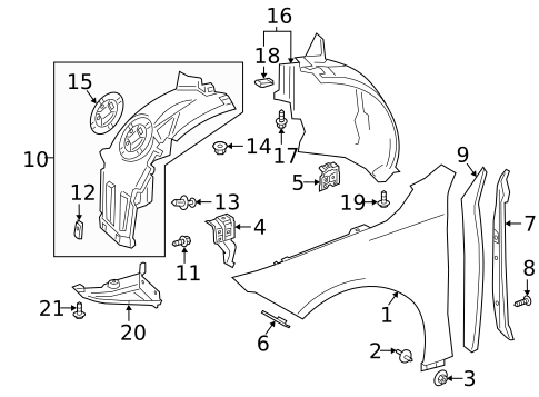 Fender & Components for 2021 Mercedes-Benz A35 AMG #0