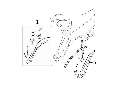 Exterior Trim - Quarter Panel for 2007 Subaru Legacy #1