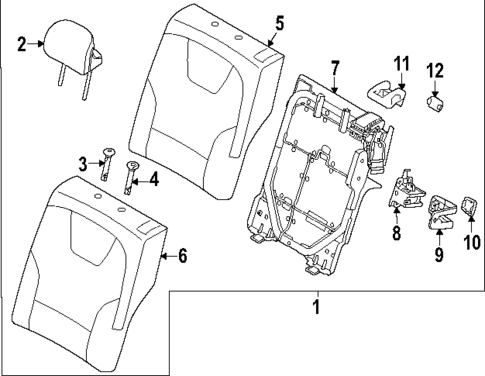Rear Seat Components for 2025 Kia Niro EV #1