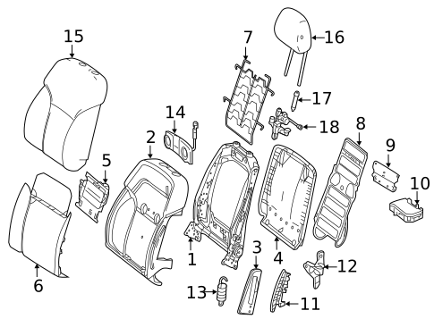 Passenger Seat Components for 2015 Mercedes-Benz GL350 #1