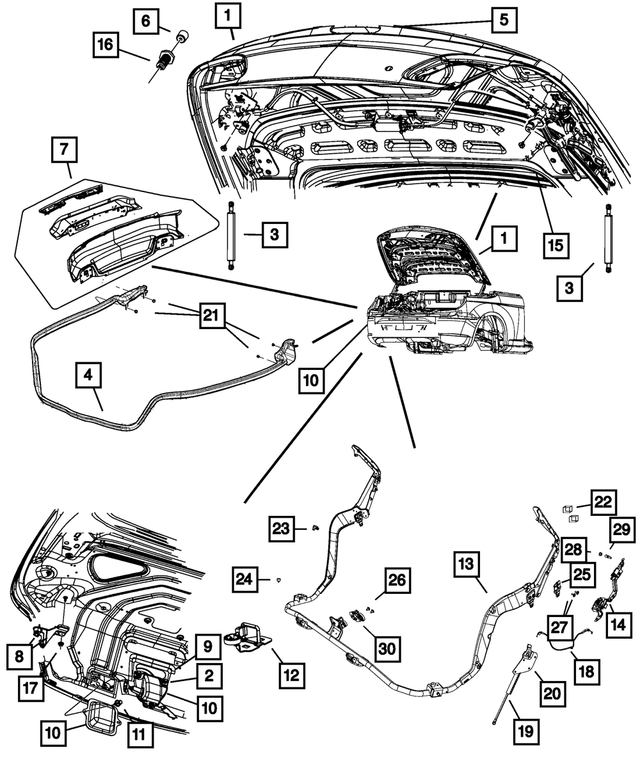 5008826AJ - Body Sheet Metal Except Doors: Decklid Weatherstrip for Mopar Image