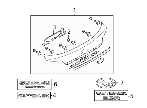 Exterior Trim - Lift Gate for 2013 Subaru Outback #0