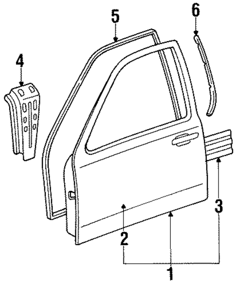 Door & Components for 1997 Lincoln Town Car #0