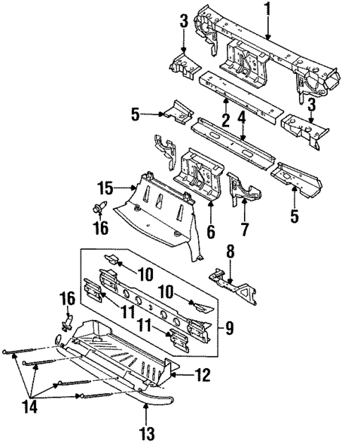Radiator Support for 1998 Saturn SL #0