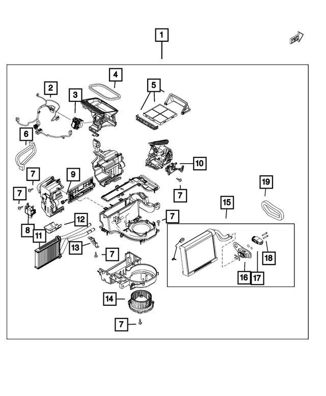 68332585AA - Electrical: A/c And Heater Housing for Mopar Image