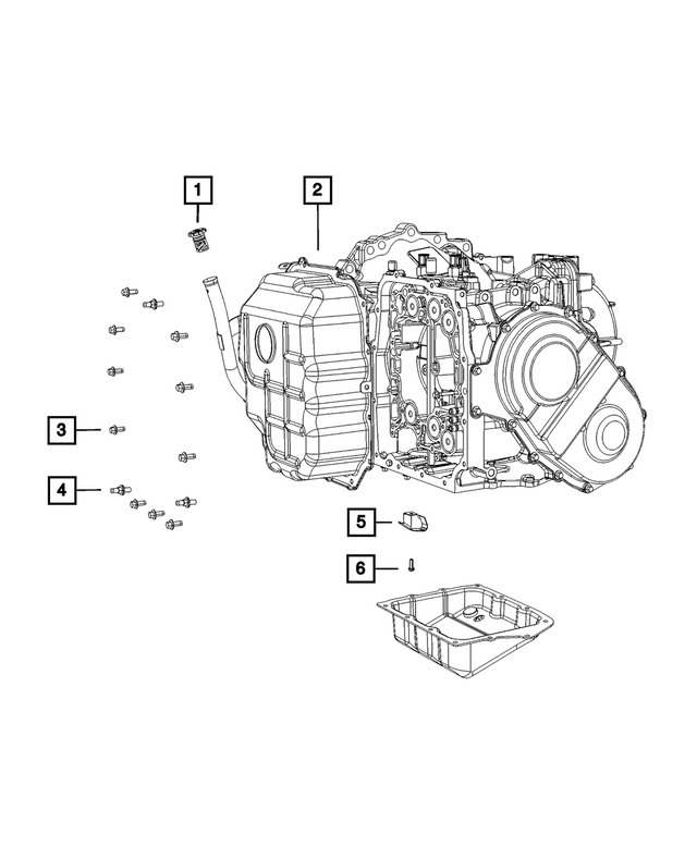 4800437AA - 62TE; 6-Speed; Automatic Transaxle: Transmission Oil Pan Bracket for Chrysler: Town &amp; Country | Dodge: Grand Caravan | Ram: C/V Image