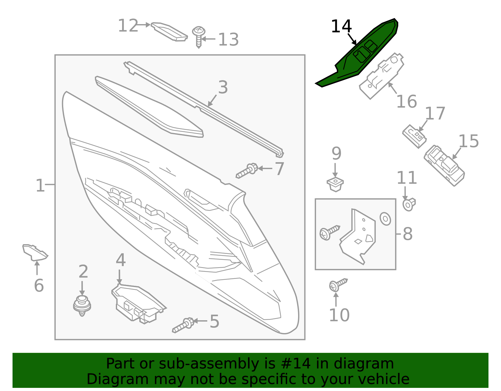 NA1J-68-4L6C-02 - Door Switch Trim Panel 2016-2025 Mazda MX-5