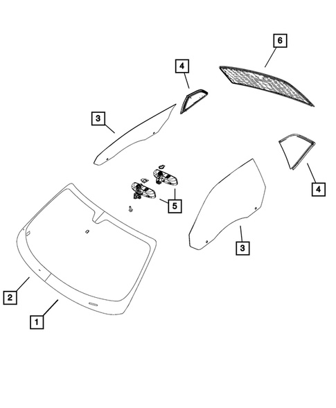 Glass and Interior Rear View Mirror for 2018 Dodge Challenger #0