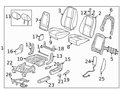 Front Seat Components for 2011 Chevrolet Silverado 3500 HD #10