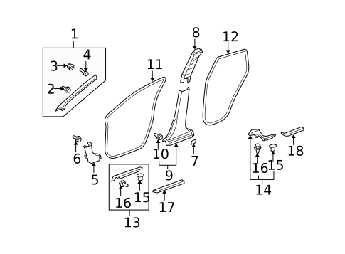 Interior Trim - Pillars for 2008 Acura RDX #0