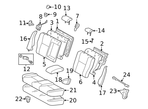 Rear Seat Components for 2004 Toyota Prius #0