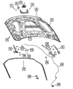 68361150AB - Body Sheet Metal Except Doors: Hood Latch for Ram: 2500, 3500 Image