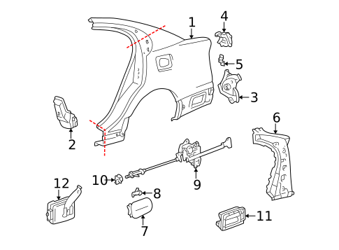 Quarter Panel & Components for 1998 Lexus GS300 #0