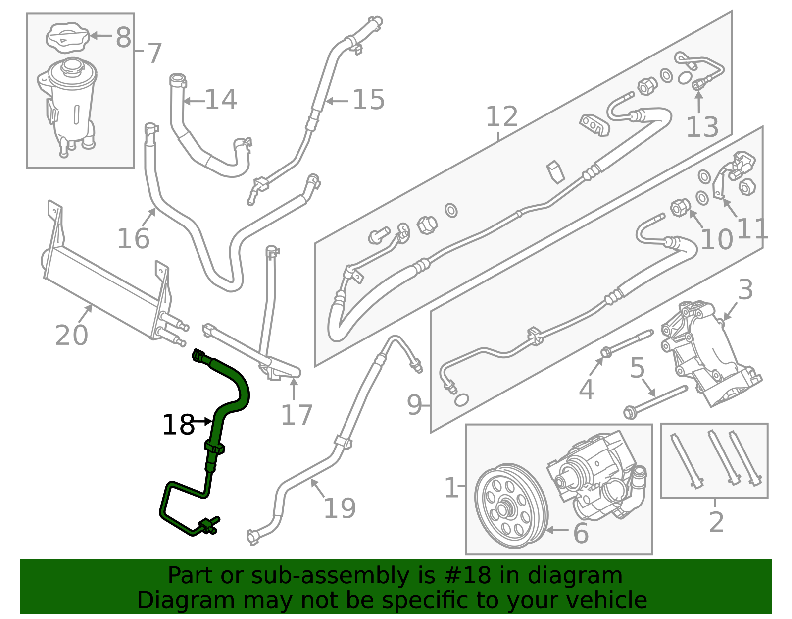 PSH0614 Power Steering Return Hose - Direct Fit Replacement With Clamps & Bushings