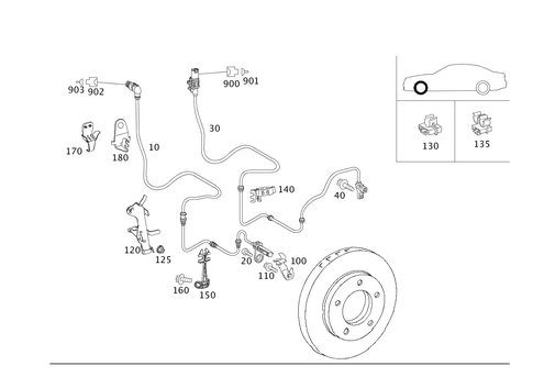 Brake Pad Wear Indicator and Speed Sensor Front Axle for 2012 Mercedes-Benz S400 #0