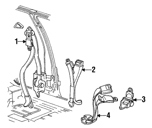 Rear Seat Belts for 1988 Dodge Dynasty #0