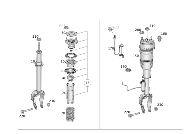 1663200526 - Springs, Suspension and Hydraulic Components: Parts Kit, Spr. Retainer for Mercedes-Benz: GLE300d, GLE350, GLE400, GLE550e, GLE63 AMG, ML250, ML350, ML400, ML550, ML63 AMG Image image