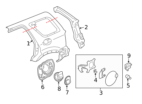 Quarter Panel & Components for 2011 Ford Escape #0