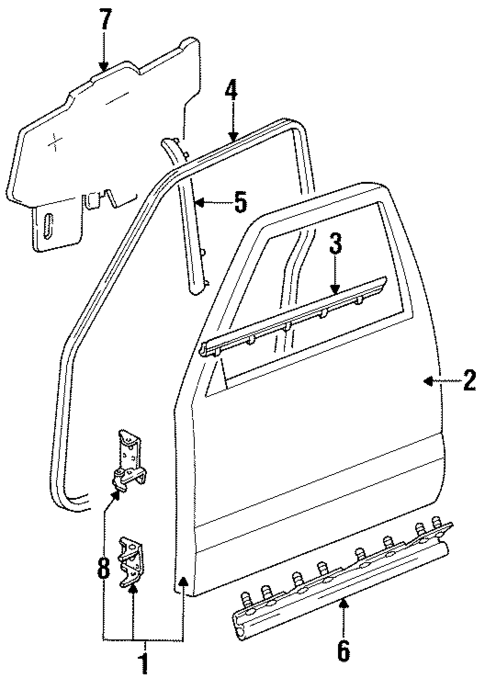 Door & Components for 1999 Isuzu Hombre #0