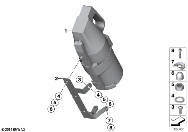 72600000335 - Frame and Mounting Parts: Installing Set Fire-Extinguisher Powder - 1 Kg for BMW-Motorrad Image