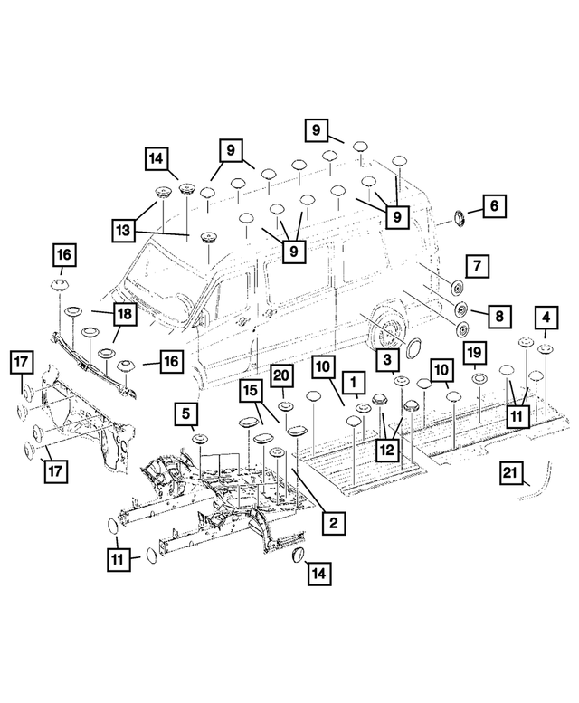 68006360AA - Doors, Door Mirrors and Related Parts: Body Plug for Dodge: Sprinter 2500, Sprinter 3500 Image