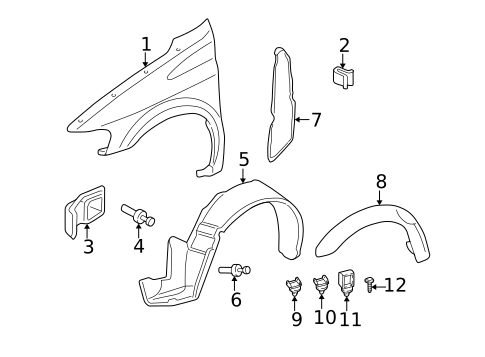 Fender & Components for 2004 Pontiac Montana #0