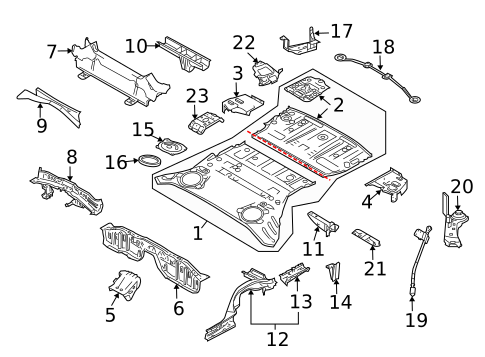 Rear Floor & Rails for 2019 Nissan 370Z #0