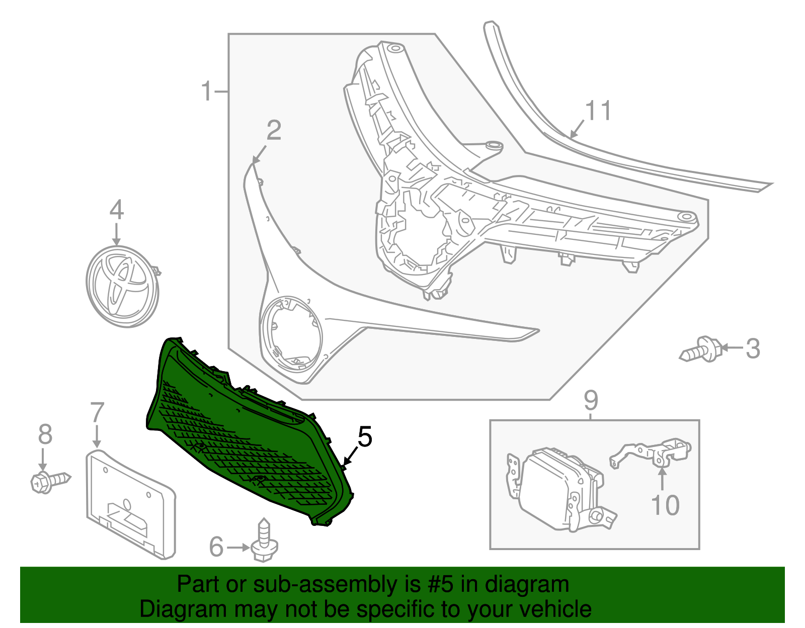 Genuine Toyota Lower Grille part# 53112-02740 for 2017-2019 Genuine Toyota Lower Grille part# 53112-02740 for 2017-2019