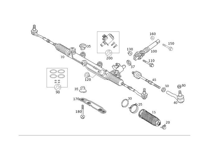 2034603500 - Steering: Steering for Mercedes-Benz: 180C, C230, C240, C280, C32 AMG, C320, C350, C55 AMG, CLK320, CLK350, CLK500, CLK55 AMG, CLK550, CLK63 AMG Image image