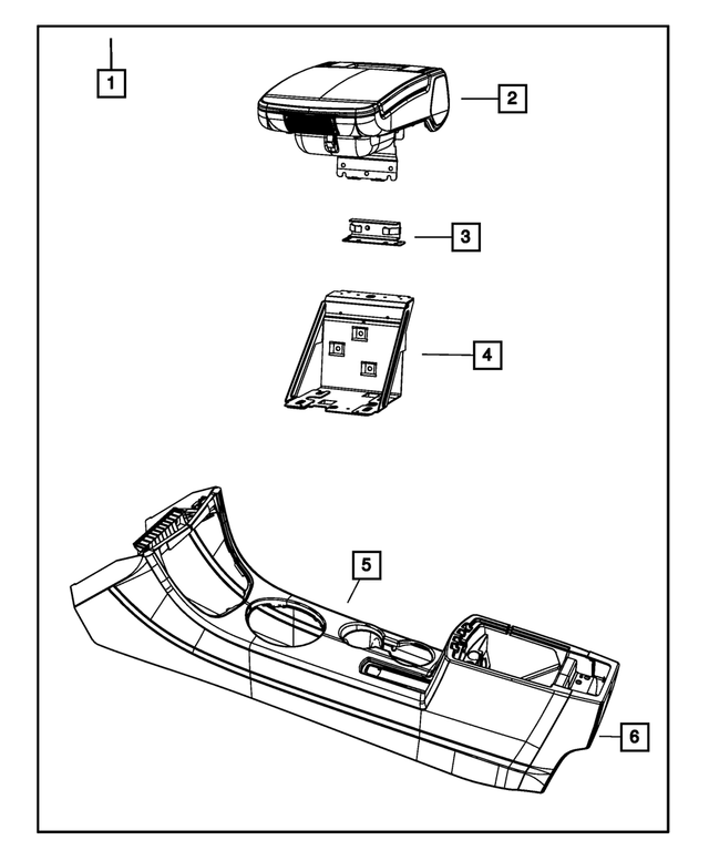 5064344AB - Mopar Accessories - Component Parts: Dvd Screen Bracket, Lower for Mopar Image image