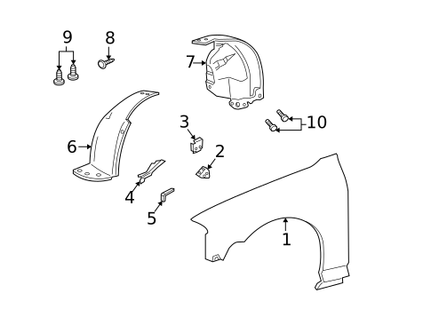 Fender & Components for 2000 Lincoln LS #0